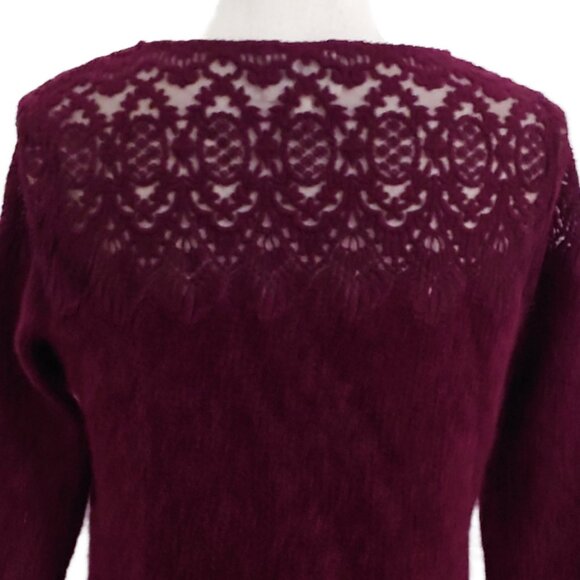 Sezane Deep Red Crew Neck Sweater - Picture 5 of 8
